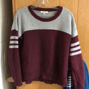 Burgundy and Grey Jersey Sweater!